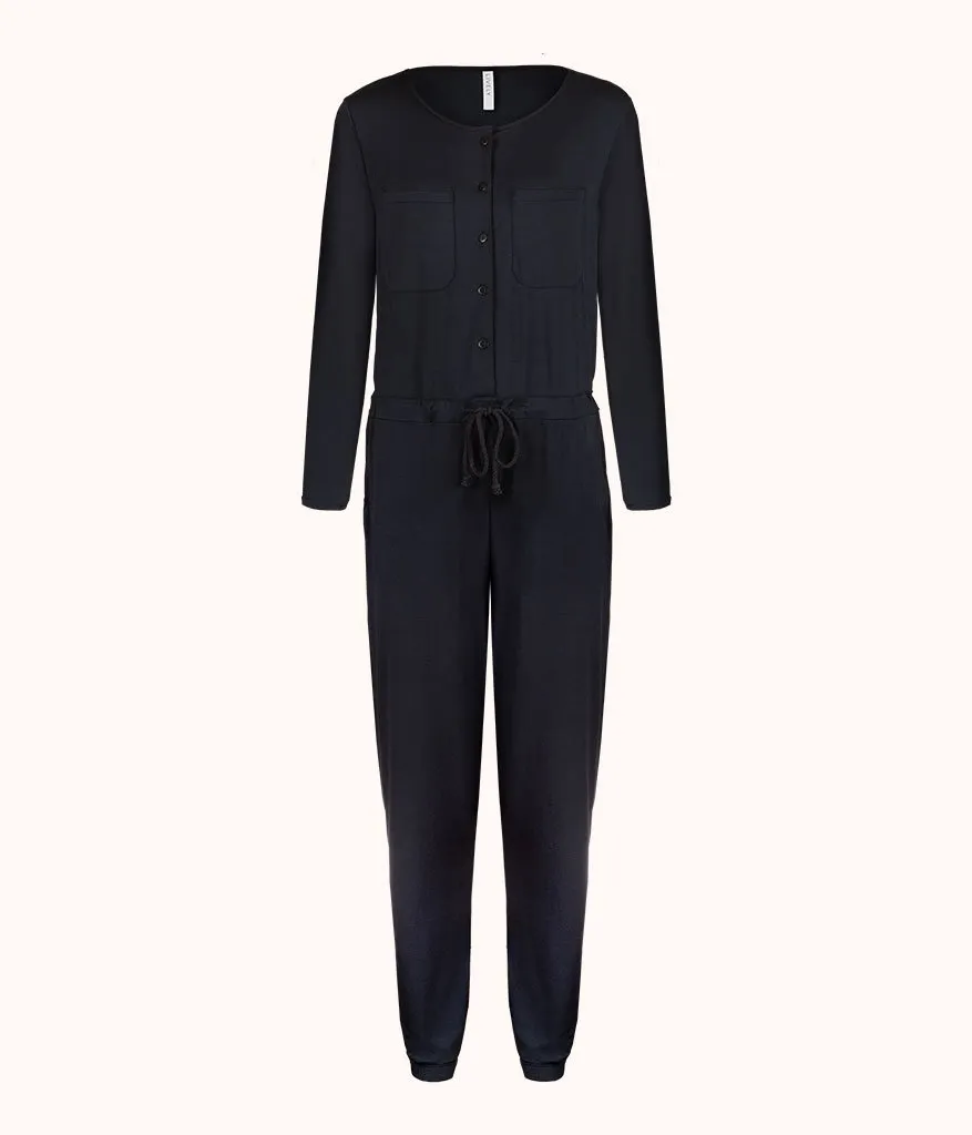 The All-Day Crew Jumpsuit: Jet Black