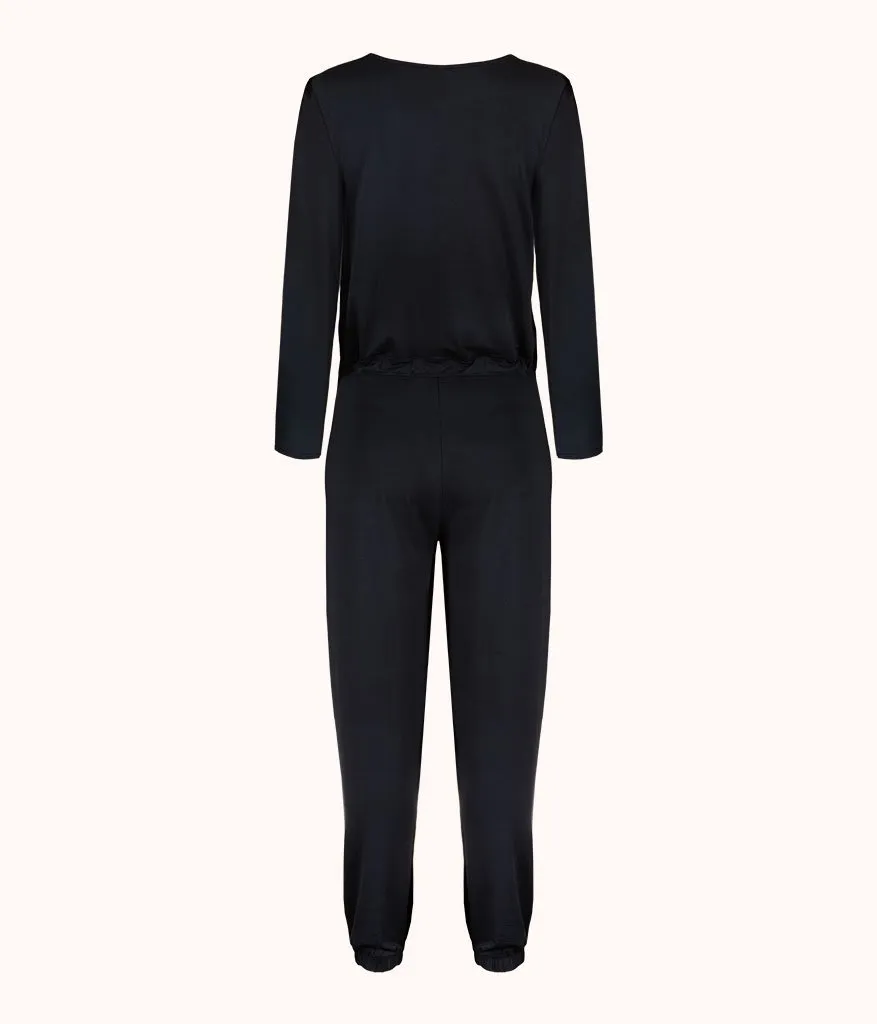 The All-Day Crew Jumpsuit: Jet Black