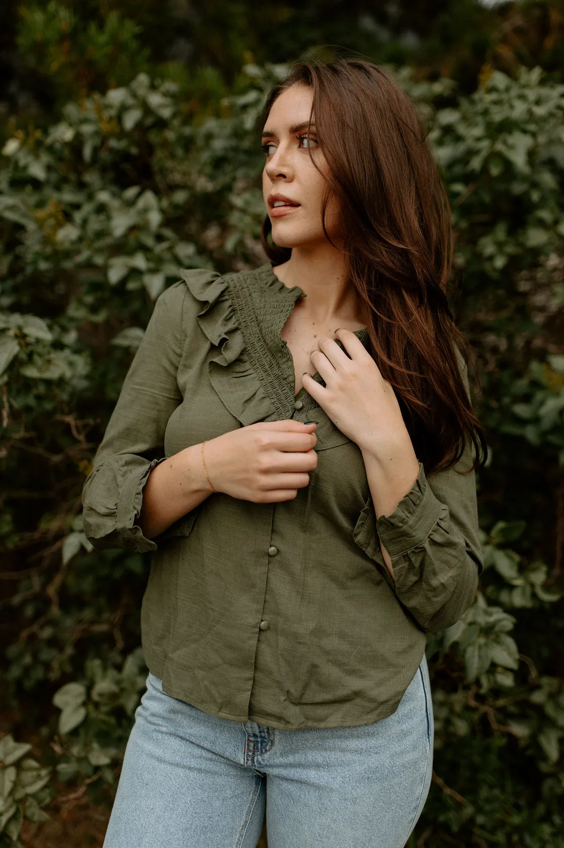 The Ceane Blouse - Khaki