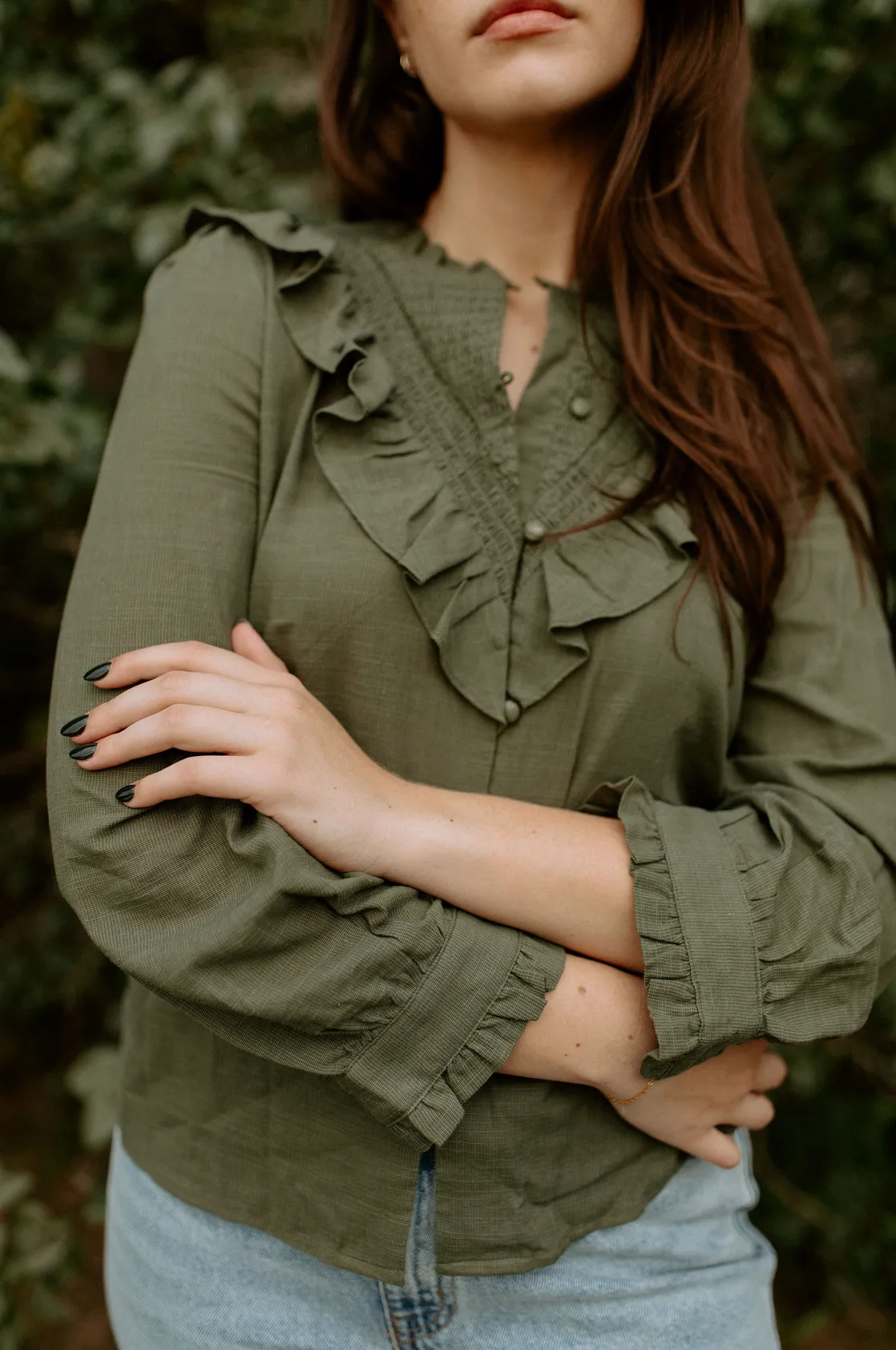 The Ceane Blouse - Khaki