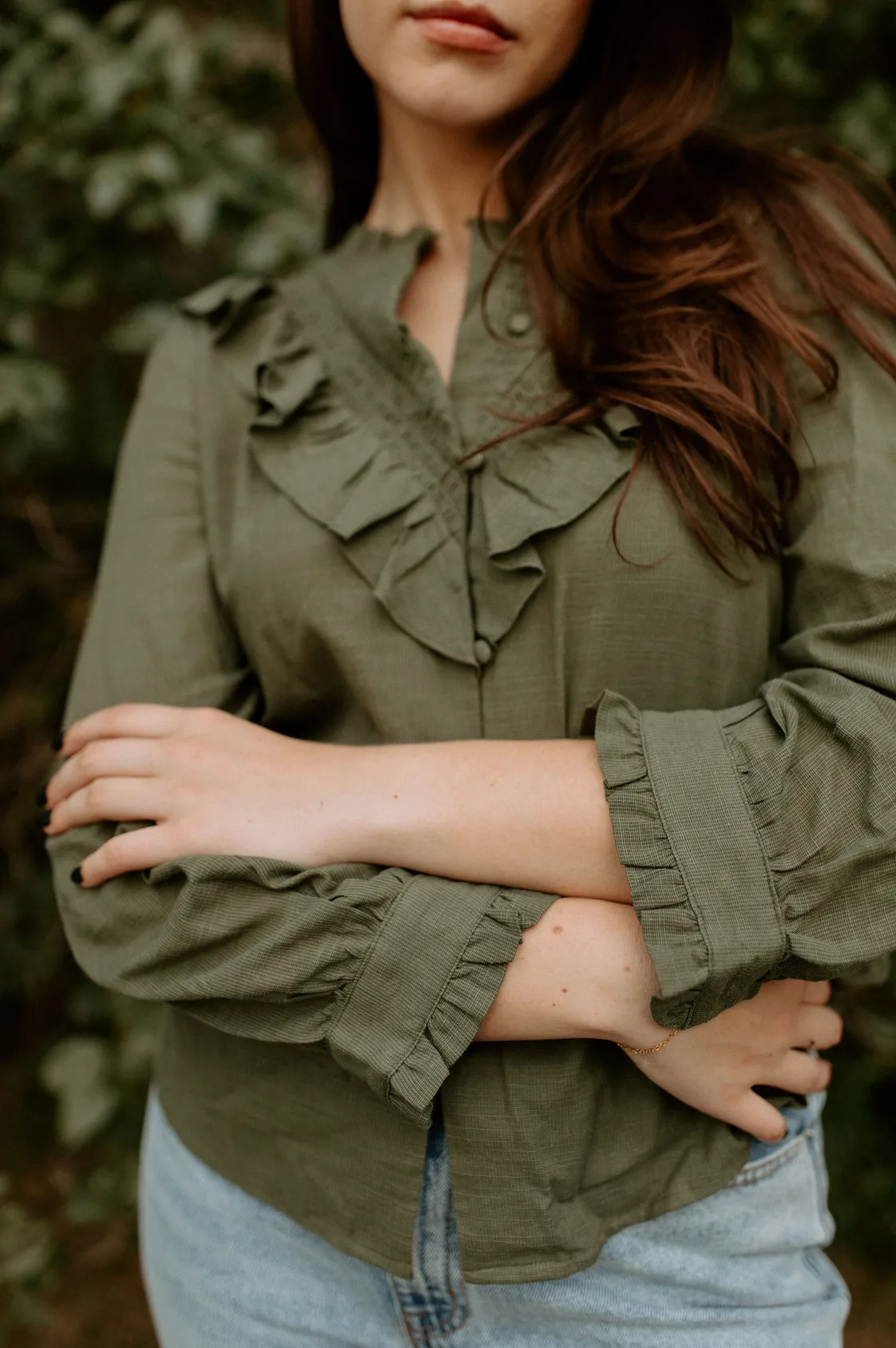 The Ceane Blouse - Khaki