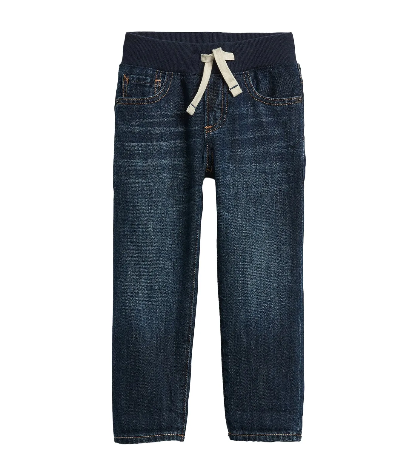 Toddler Rib Waist Dark Slim Denim Jeans