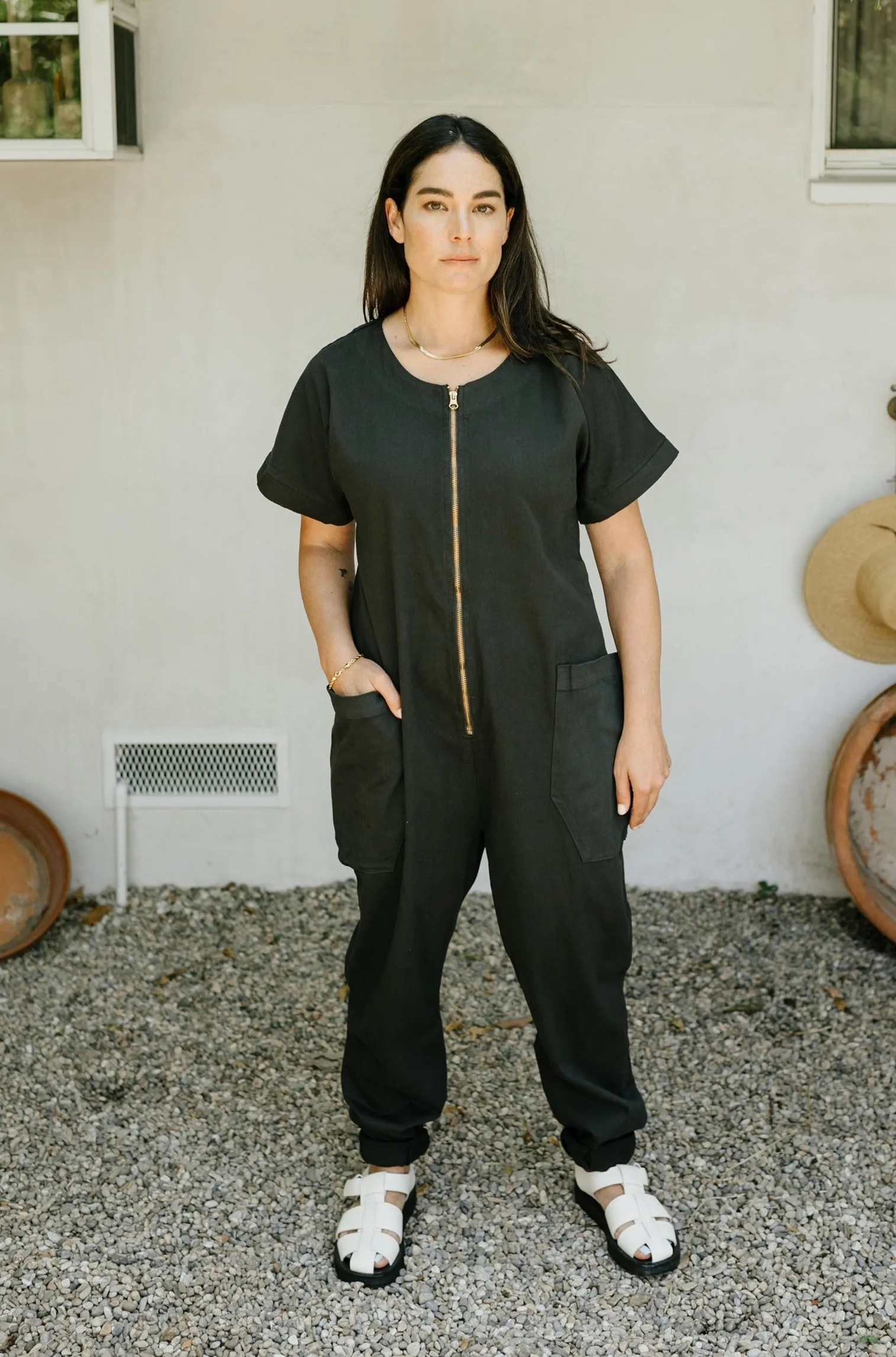 Together Zipper Jumpsuit - Black Forest