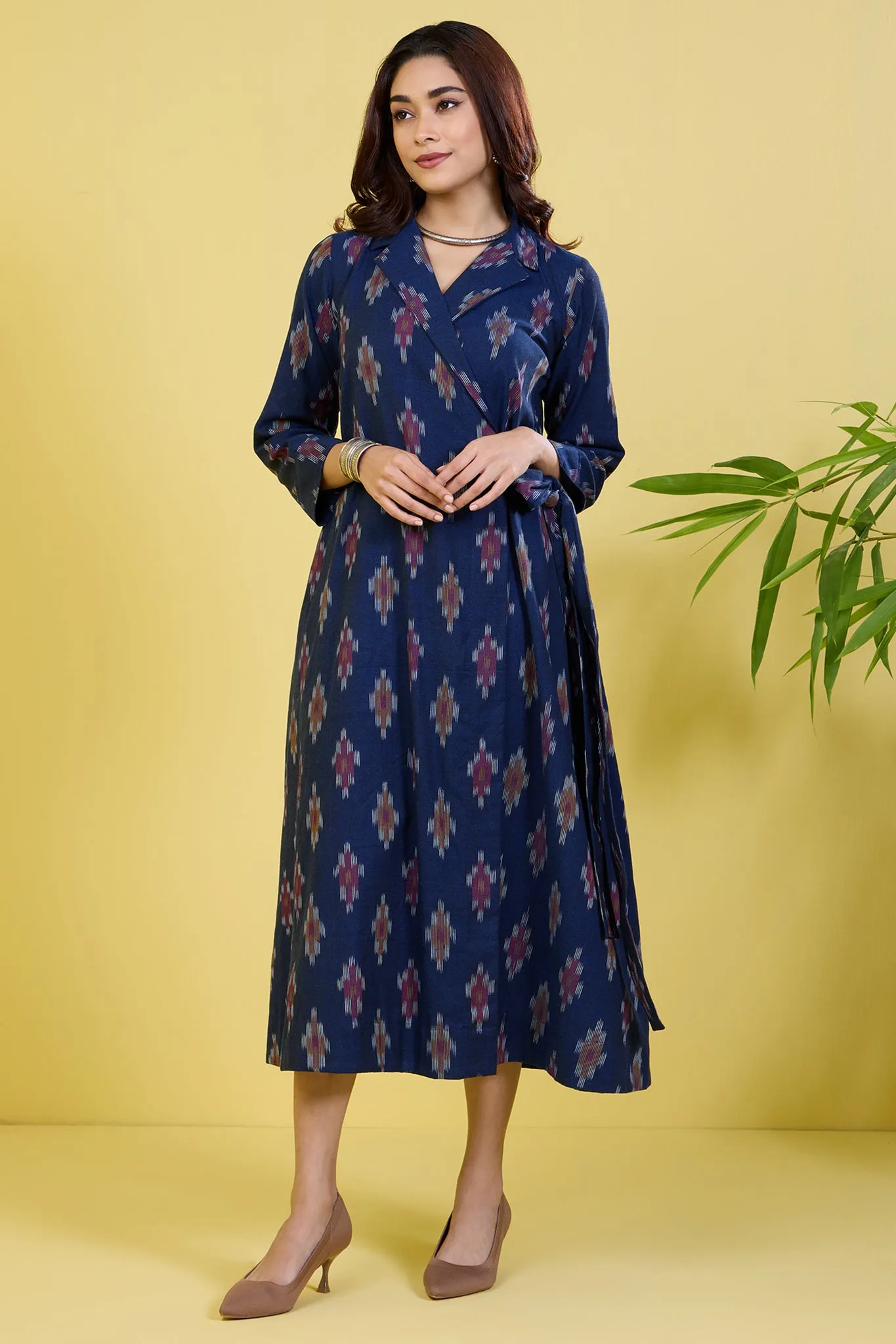 trench belt dress indigo blaze