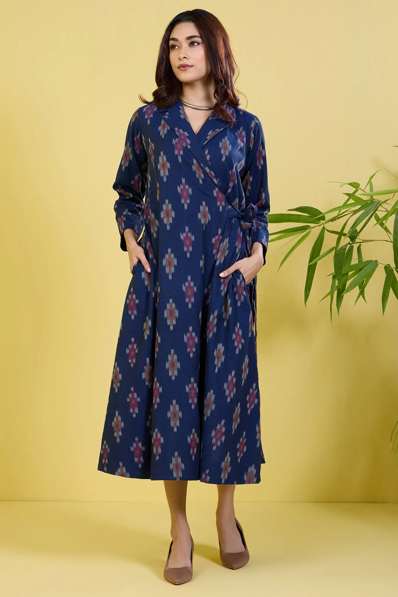 trench belt dress indigo blaze