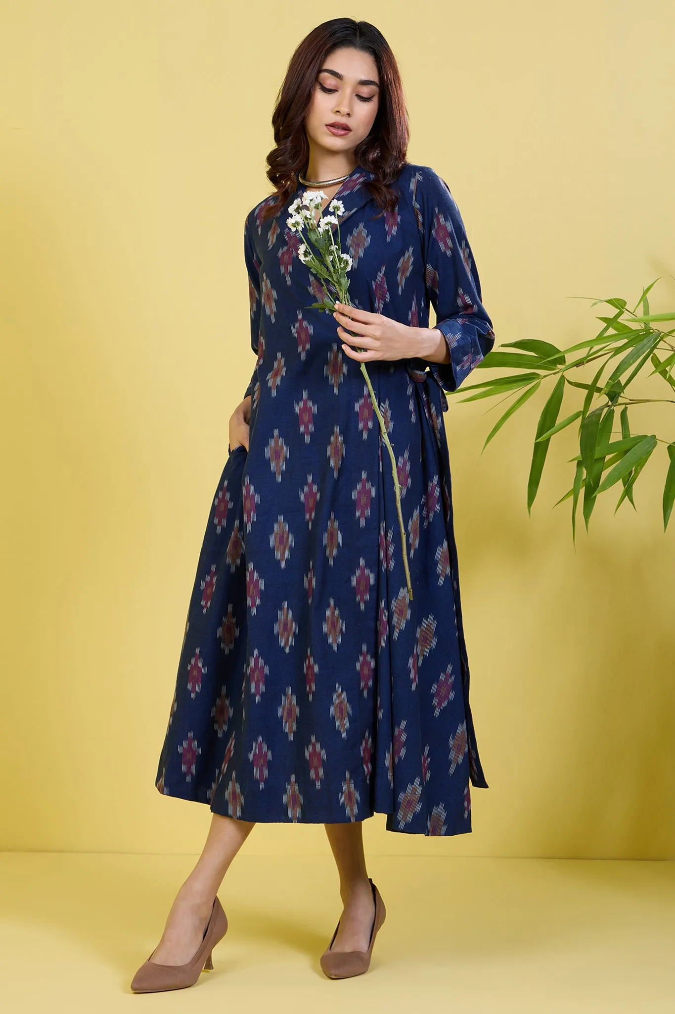 trench belt dress indigo blaze