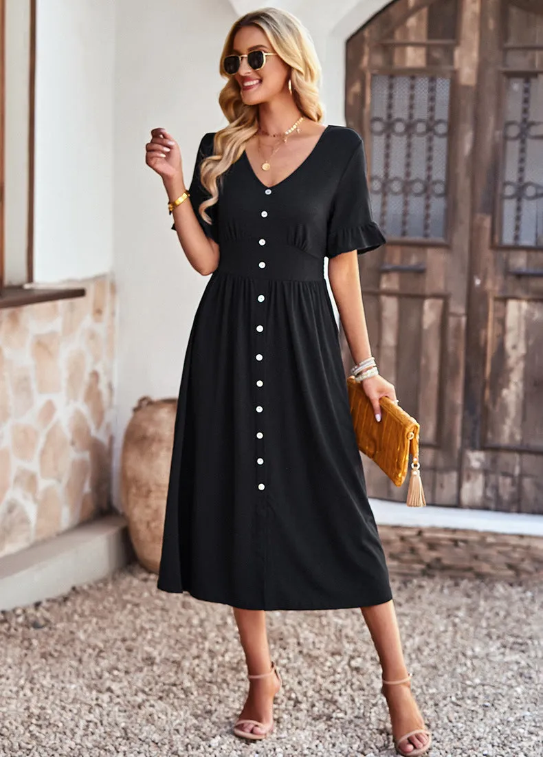 Trendy Button Up Slip Dress