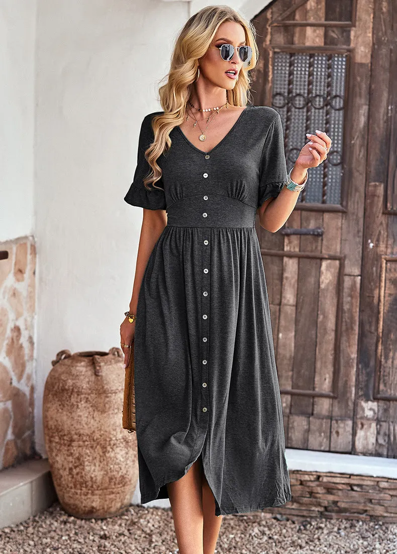 Trendy Button Up Slip Dress