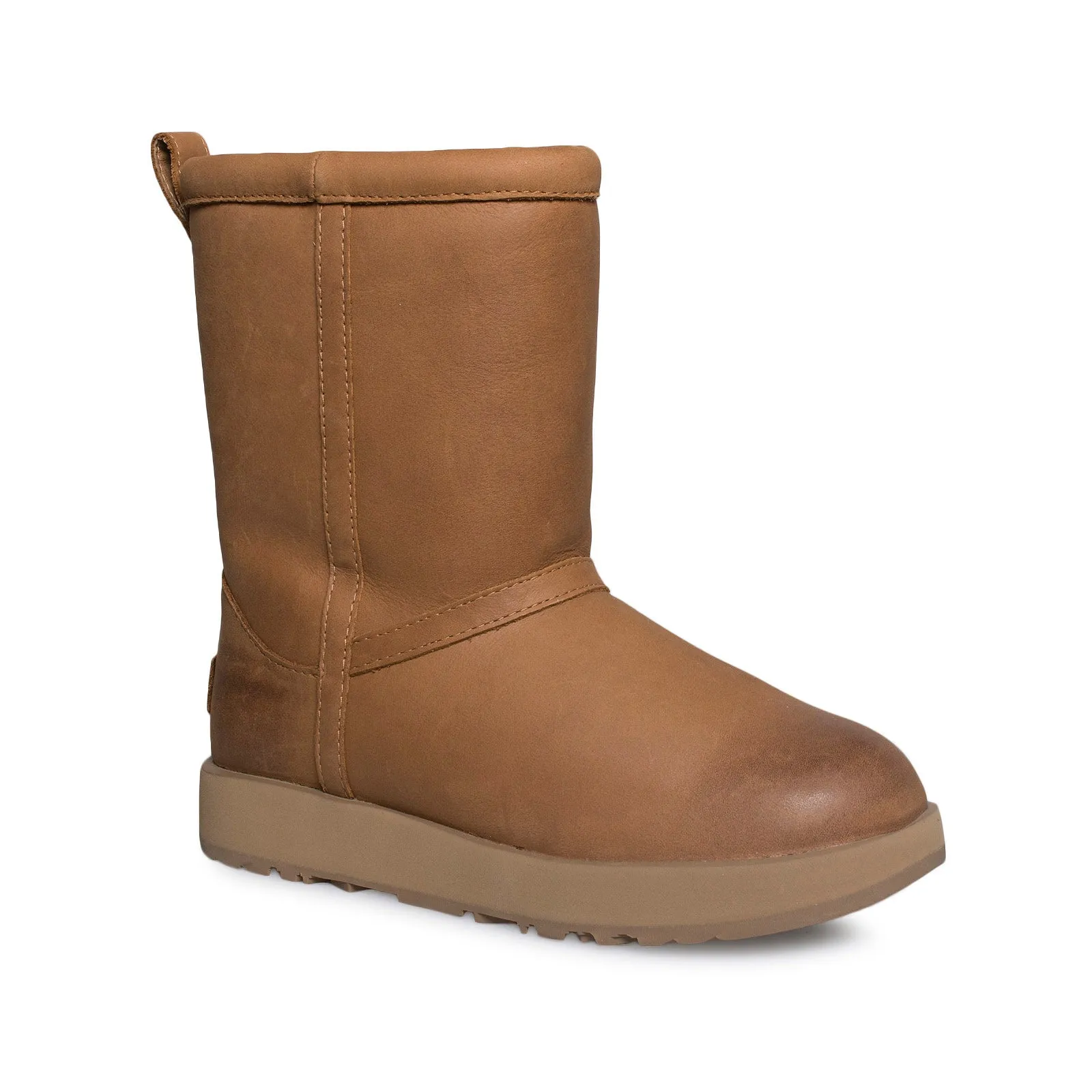 UGG Classic Short Leather Waterproof Chestnut Boots - Women's