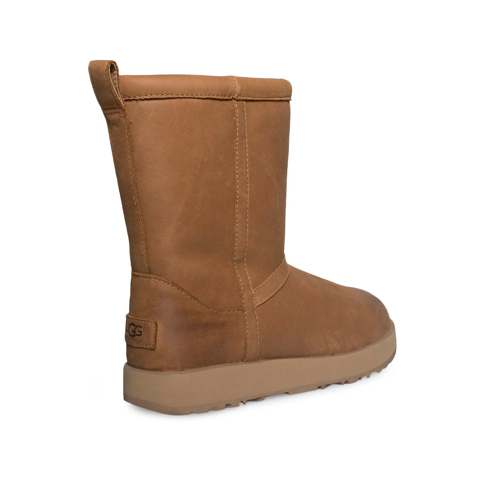 UGG Classic Short Leather Waterproof Chestnut Boots - Women's