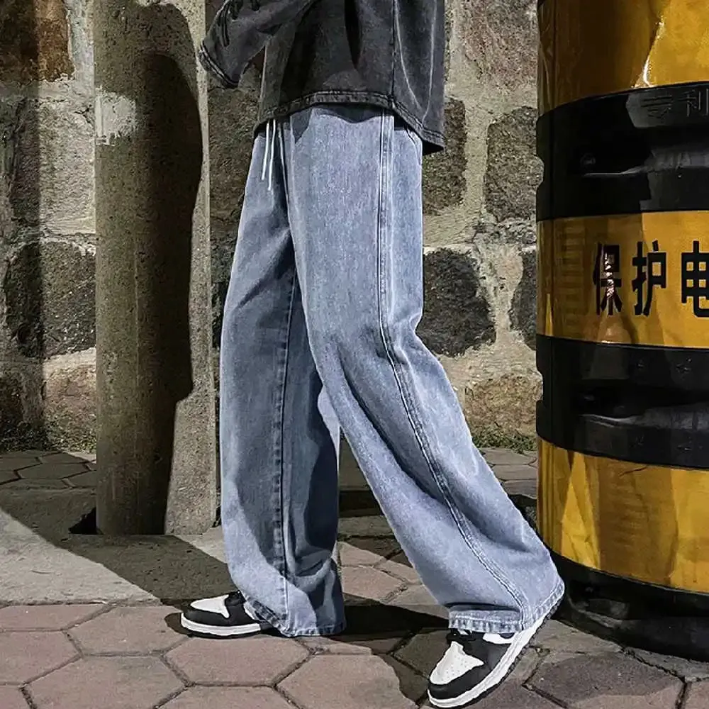 Vintage High Street Hip-hop Loose Straight Drape Pants