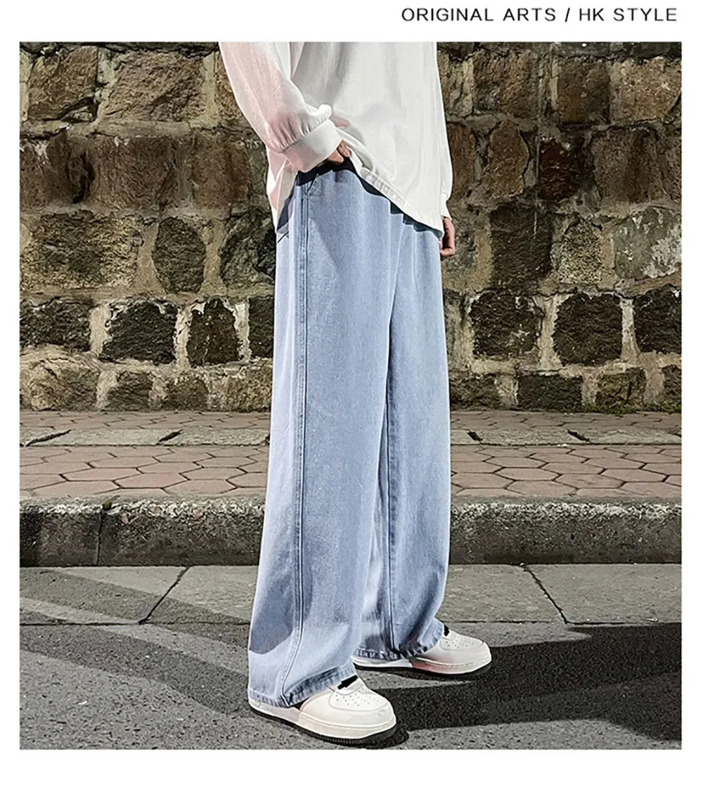 Vintage High Street Hip-hop Loose Straight Drape Pants