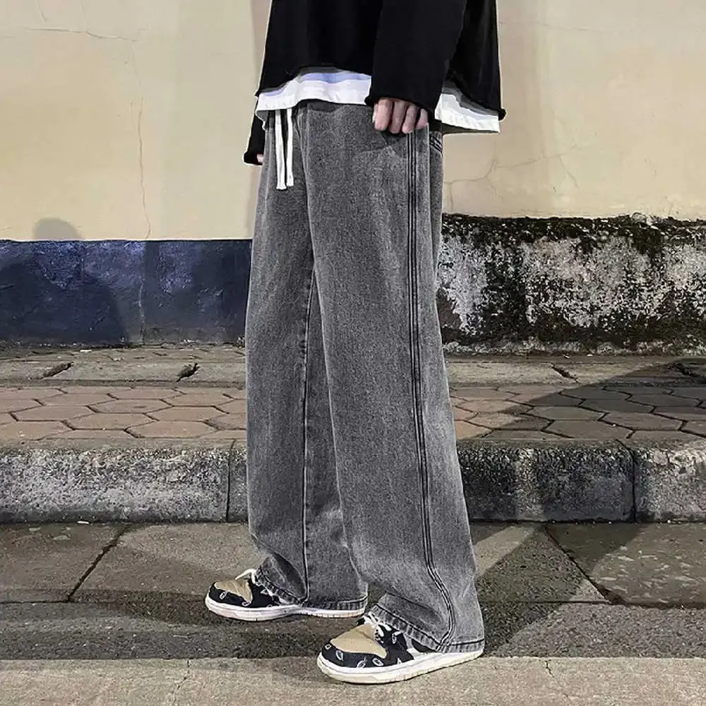 Vintage High Street Hip-hop Loose Straight Drape Pants