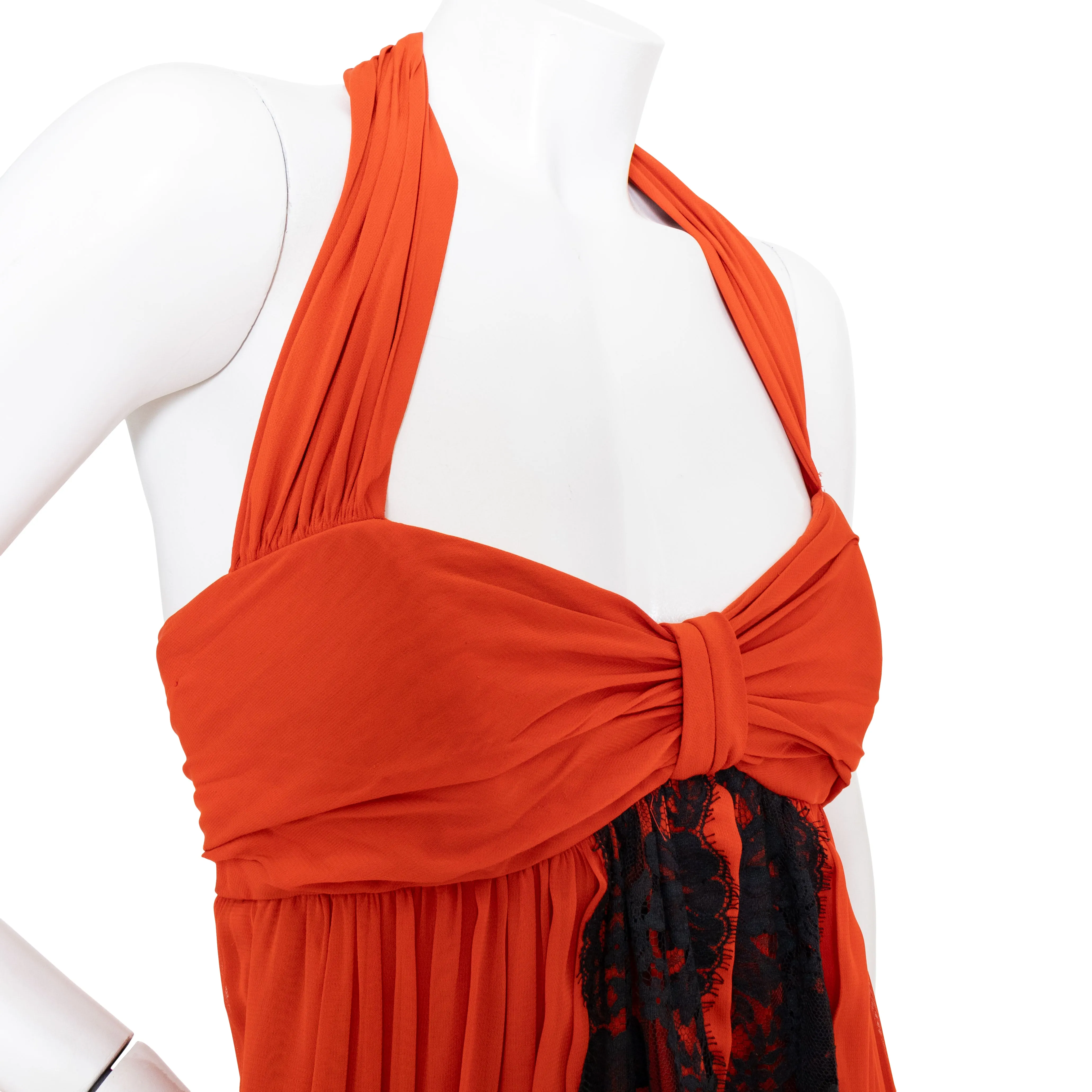 Vintage Viscose and Lace Halter Jumpsuit