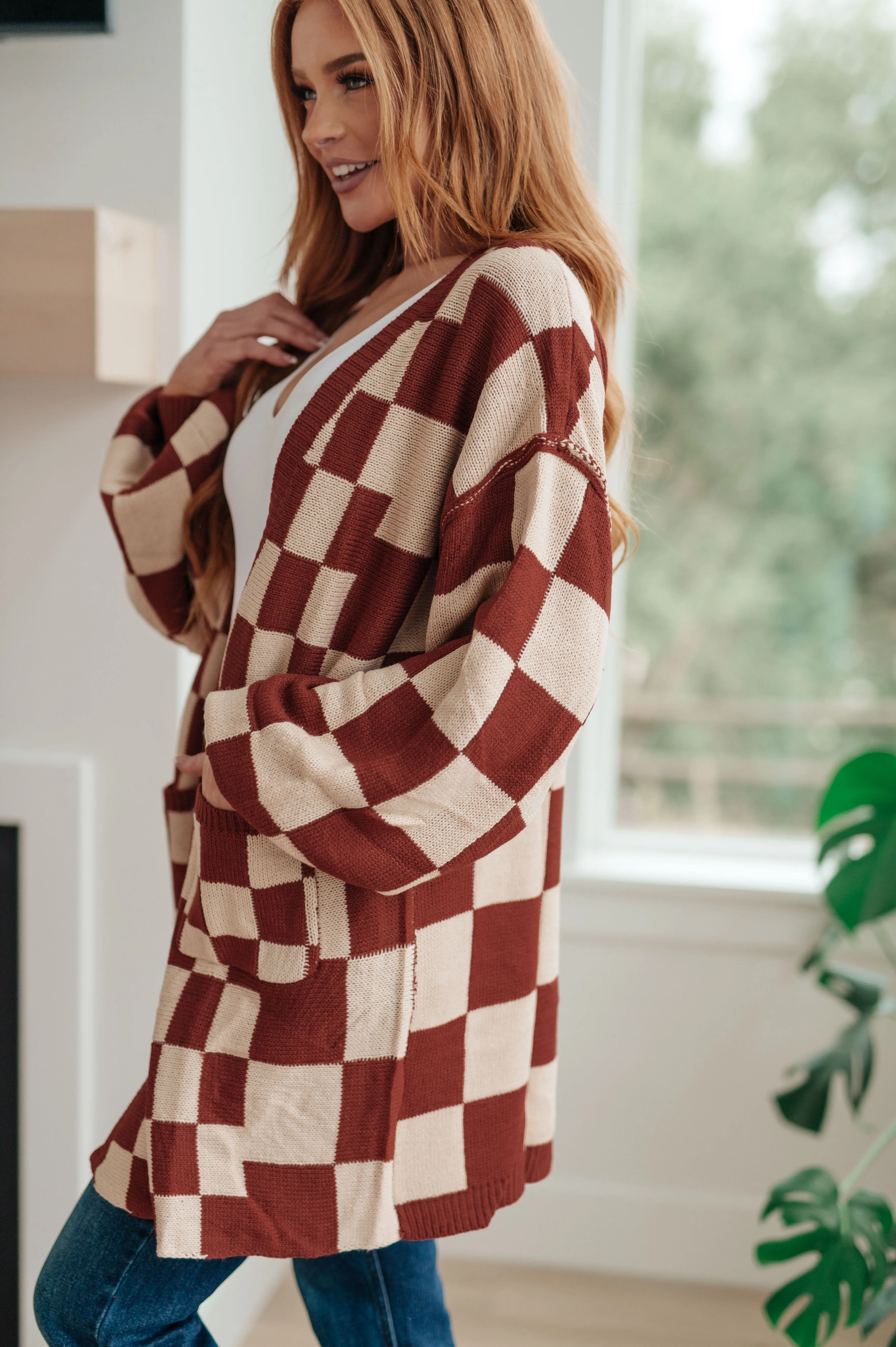 When I See You Again Checkered Cardigan - Haptics