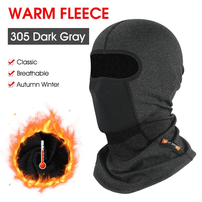 Winter Cycling Balaclava Motorcycle Helmet Liner Fleece Hat Ski Mask Full Face Hood For Hiking Hunting Sports Caps