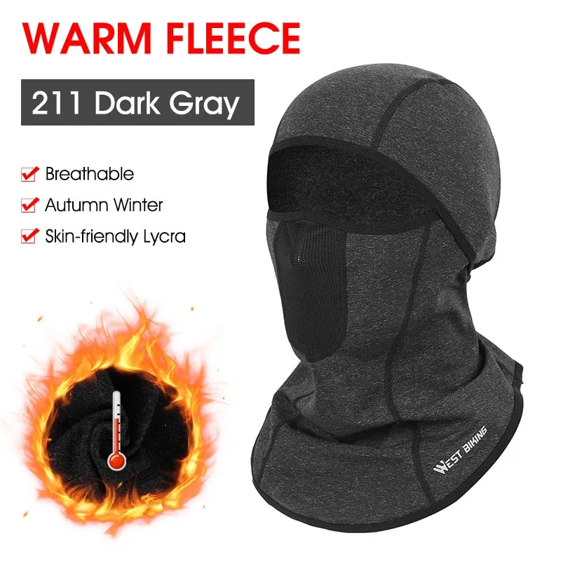 Winter Cycling Balaclava Motorcycle Helmet Liner Fleece Hat Ski Mask Full Face Hood For Hiking Hunting Sports Caps