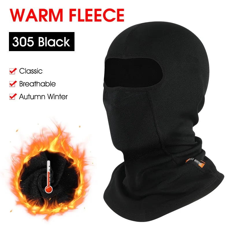 Winter Cycling Balaclava Motorcycle Helmet Liner Fleece Hat Ski Mask Full Face Hood For Hiking Hunting Sports Caps