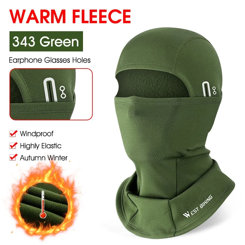 Winter Cycling Balaclava Motorcycle Helmet Liner Fleece Hat Ski Mask Full Face Hood For Hiking Hunting Sports Caps