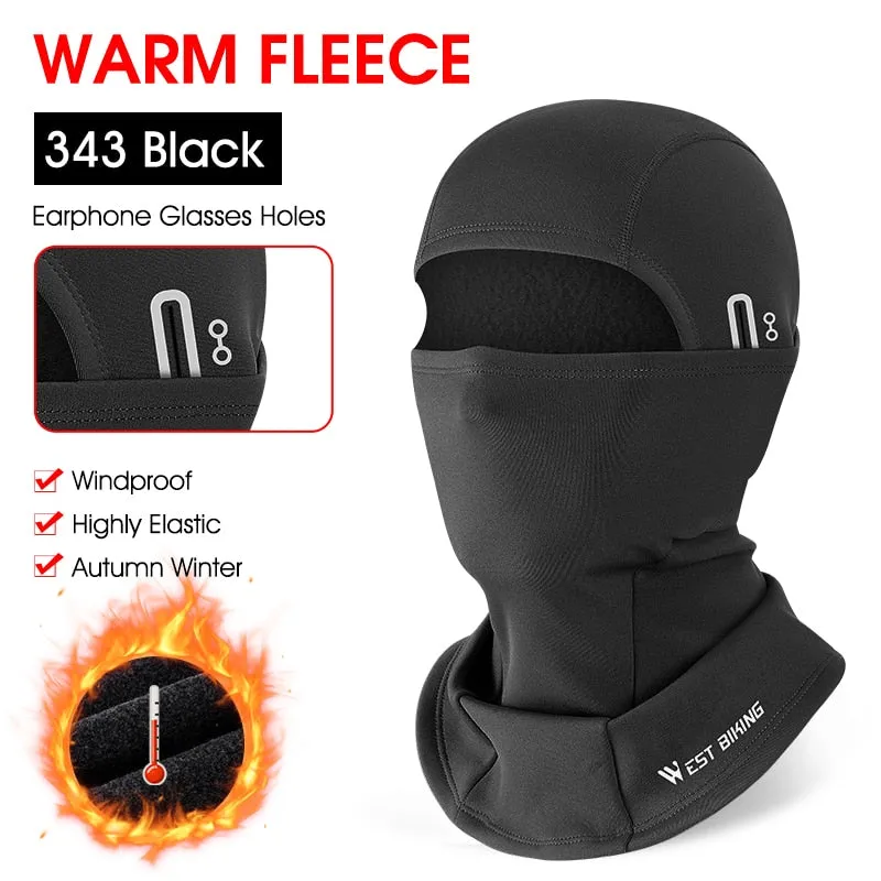 Winter Cycling Balaclava Motorcycle Helmet Liner Fleece Hat Ski Mask Full Face Hood For Hiking Hunting Sports Caps