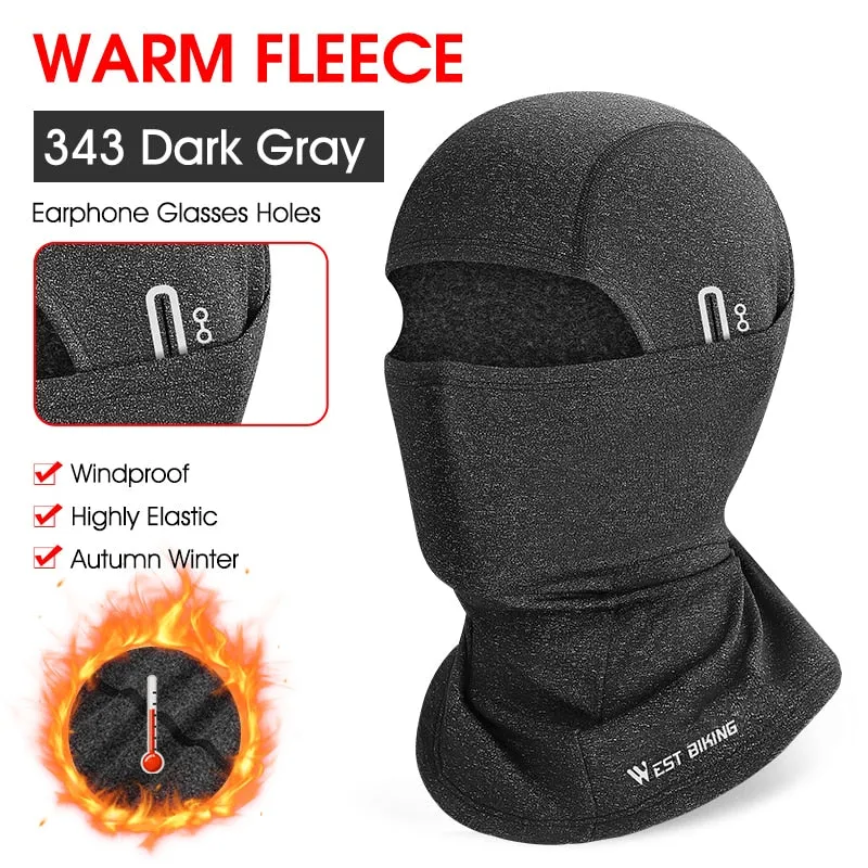 Winter Cycling Balaclava Motorcycle Helmet Liner Fleece Hat Ski Mask Full Face Hood For Hiking Hunting Sports Caps