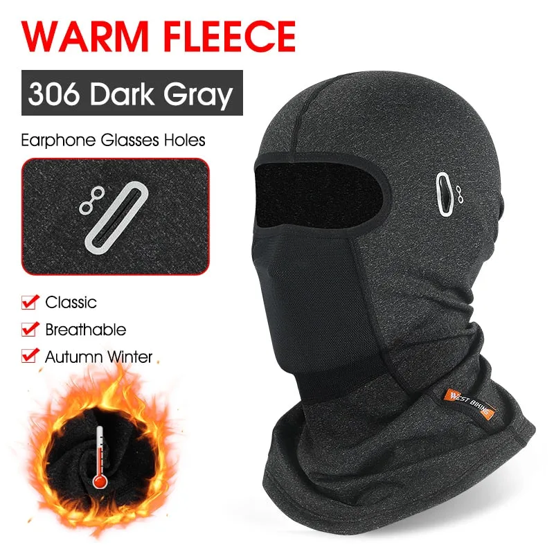 Winter Cycling Balaclava Motorcycle Helmet Liner Fleece Hat Ski Mask Full Face Hood For Hiking Hunting Sports Caps