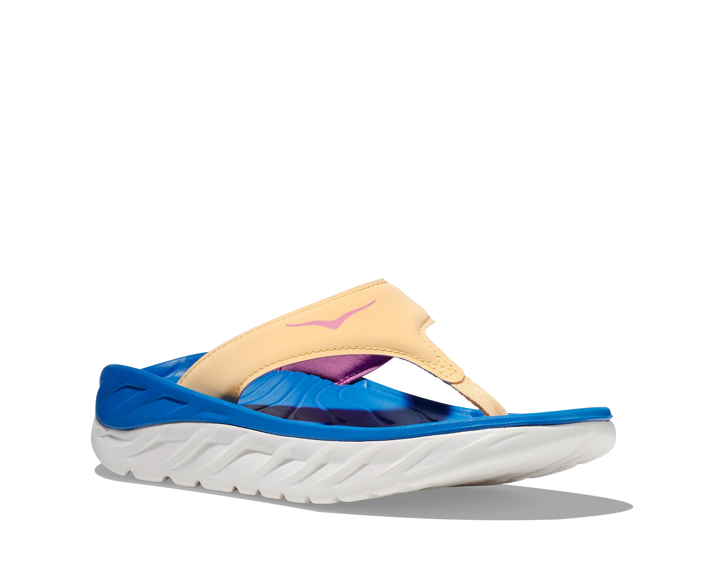 Women's Hoka Ora Recovery Flip Color: Impala / Coastal Sky