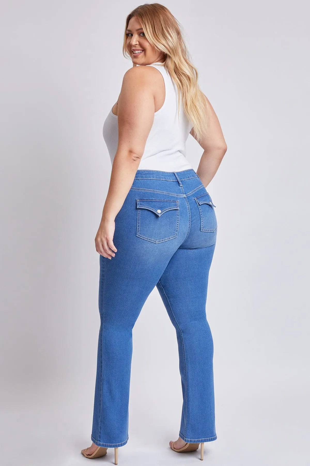 Women's Plus Size Sustainable Mid Rise Boot Cut Jeans