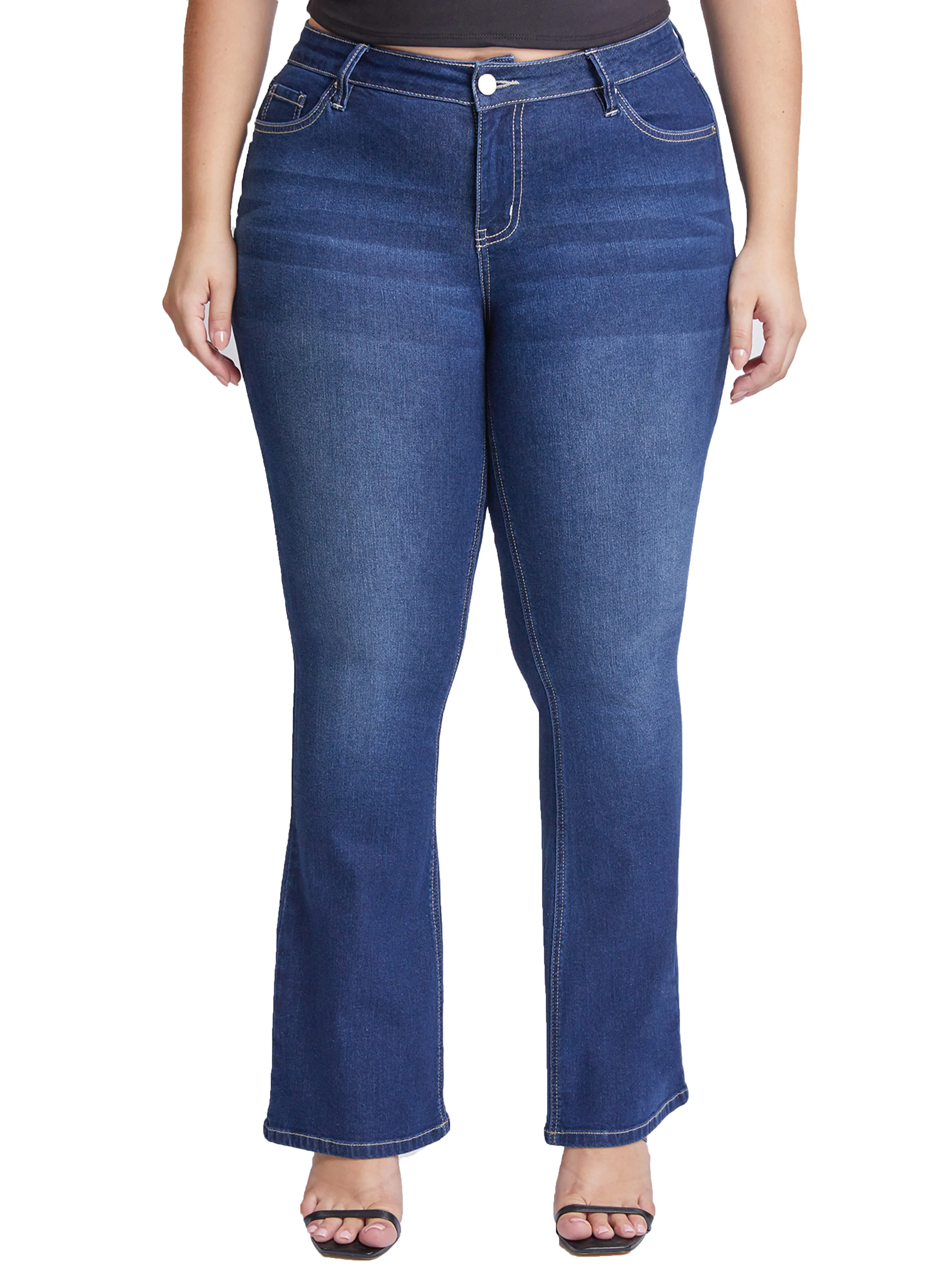 Women's Plus Size Sustainable Mid Rise Boot Cut Jeans