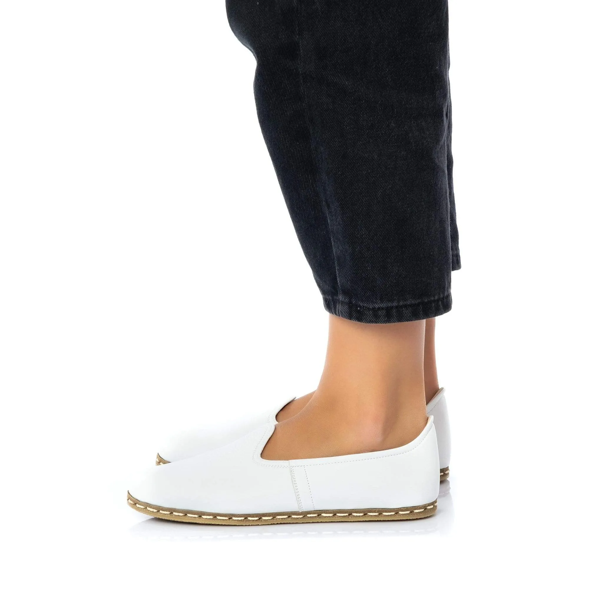 Women's White Slip On Shoes