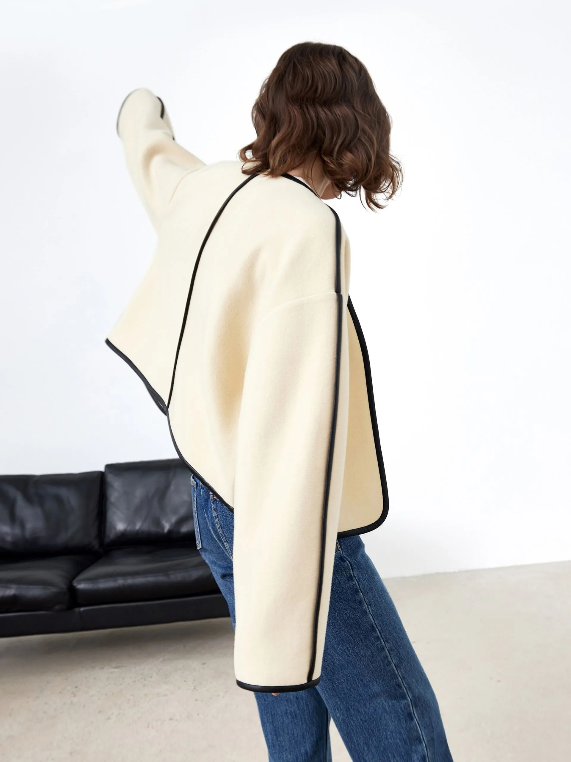 Wool-blend Cropped Coat