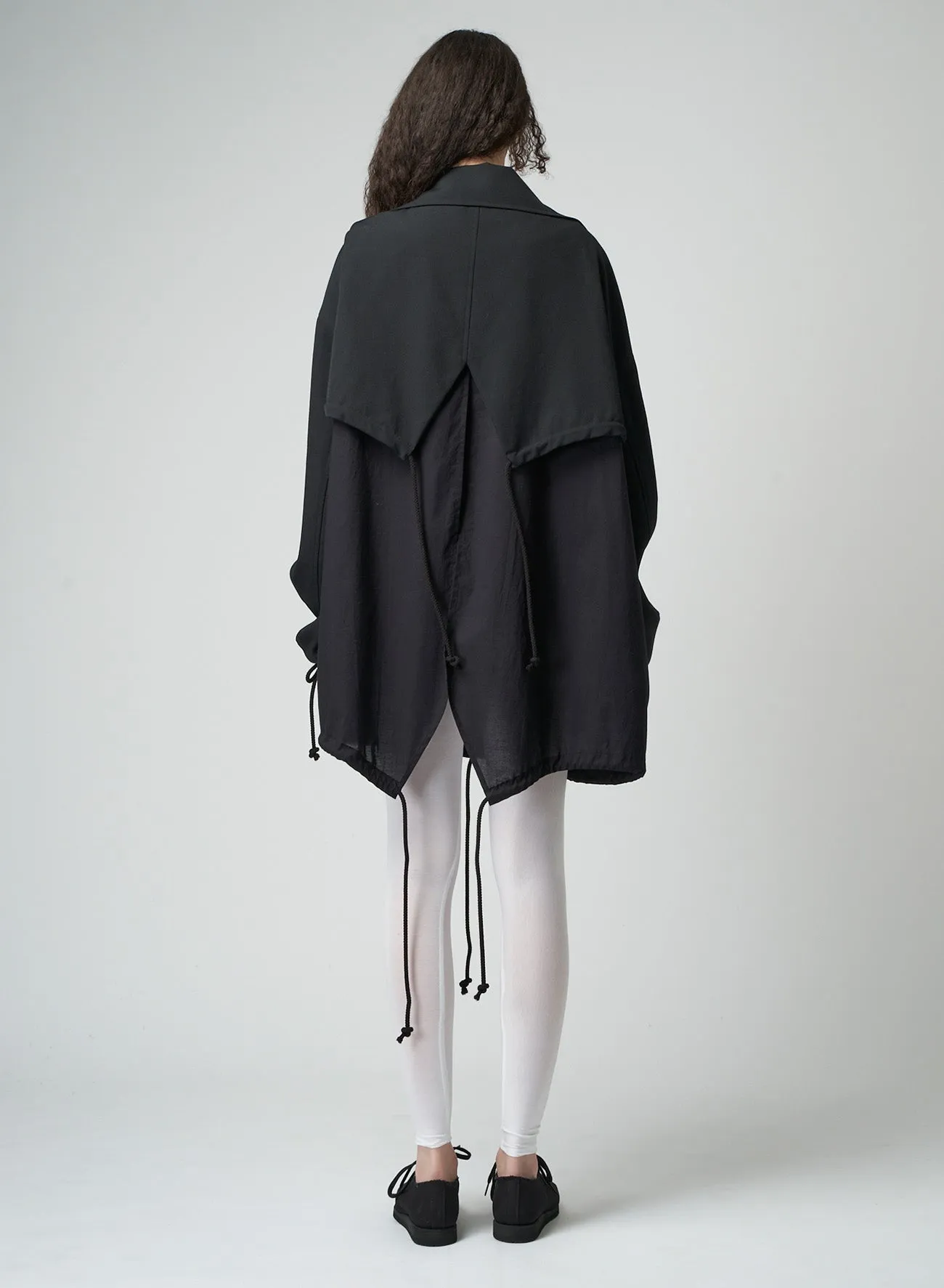 WOOL GABARDINE LAYERED MOD'S COAT