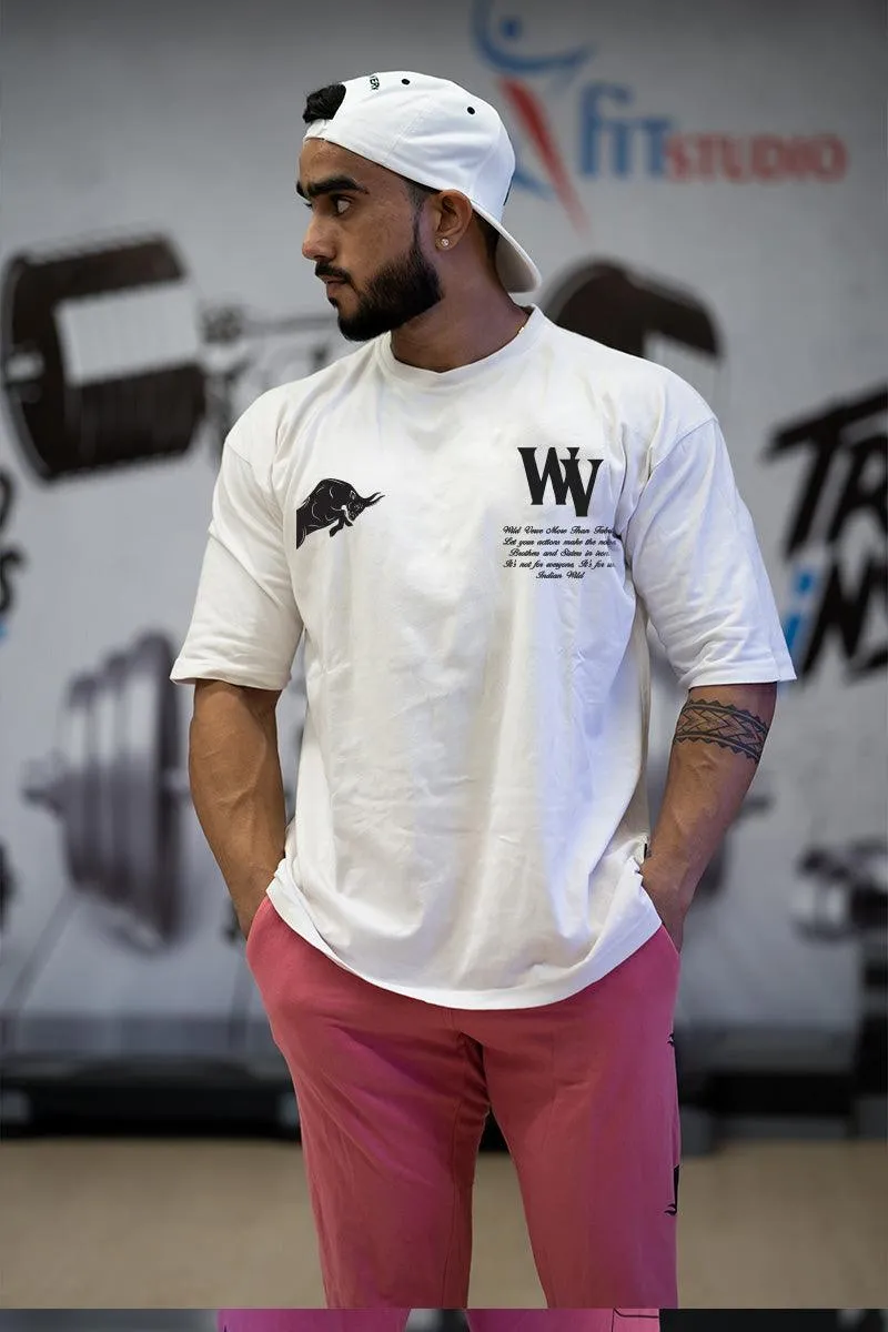 WV STAND UP "PREMIUM VINTAGE" Oversized T-shirt (WHITE)