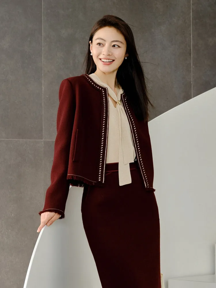 YAYING Elegant Pure Wool Coat